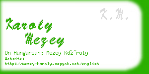 karoly mezey business card